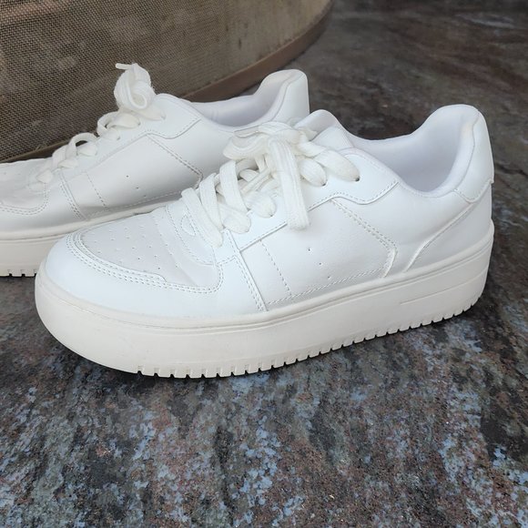 Wild Fable White Platform Sneakers Size 7.5 - Picture 5 of 16